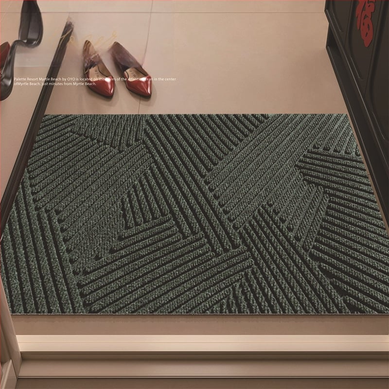 Мата за вход от PVC със сплетена телена конструкция, квадратна форма, подходяща за вход, всекидневна и кухня