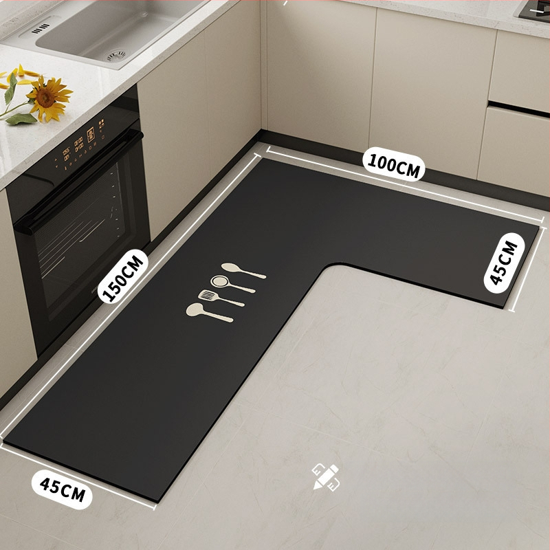 Konyhai lábtörlő poliészter rostból, nyomtatott kivitel, négyzet alakú, mosható