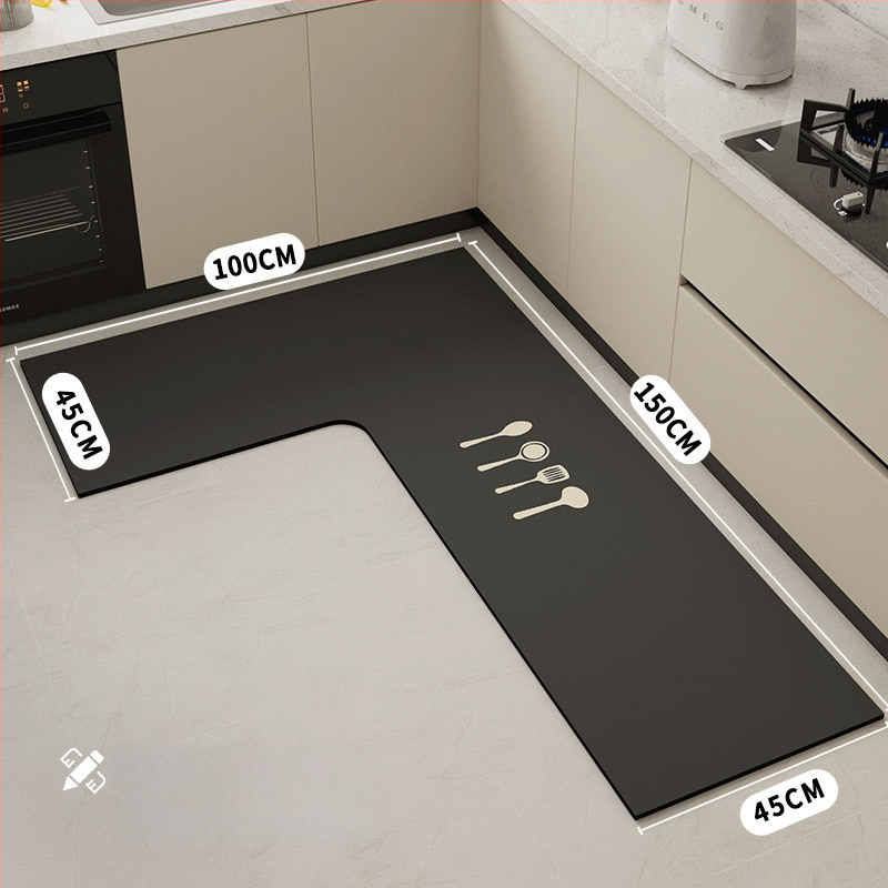 Konyhai lábtörlő poliészter rostból, nyomtatott kivitel, négyzet alakú, mosható