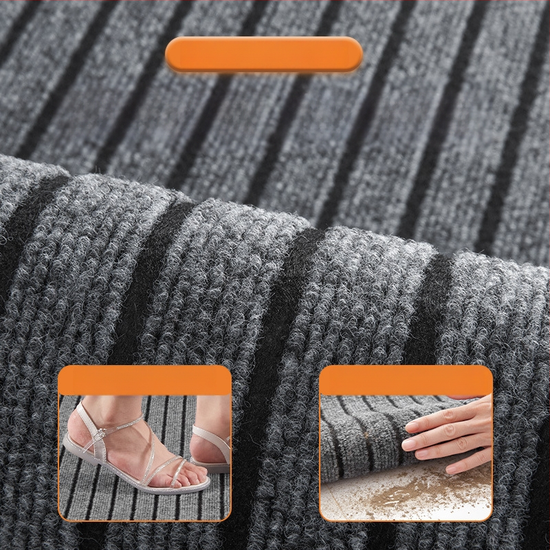 Bejárati padlómat, PVC, négyzet alakú, csíkos mintázat, mosható, testreszabható