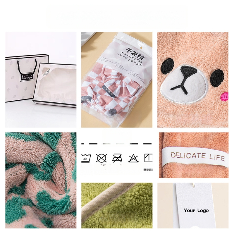 Matu žāvēšanas cepure no korāla pūka, izšūta, 50-79 g, ātra žāvēšana, augsta absorbcija