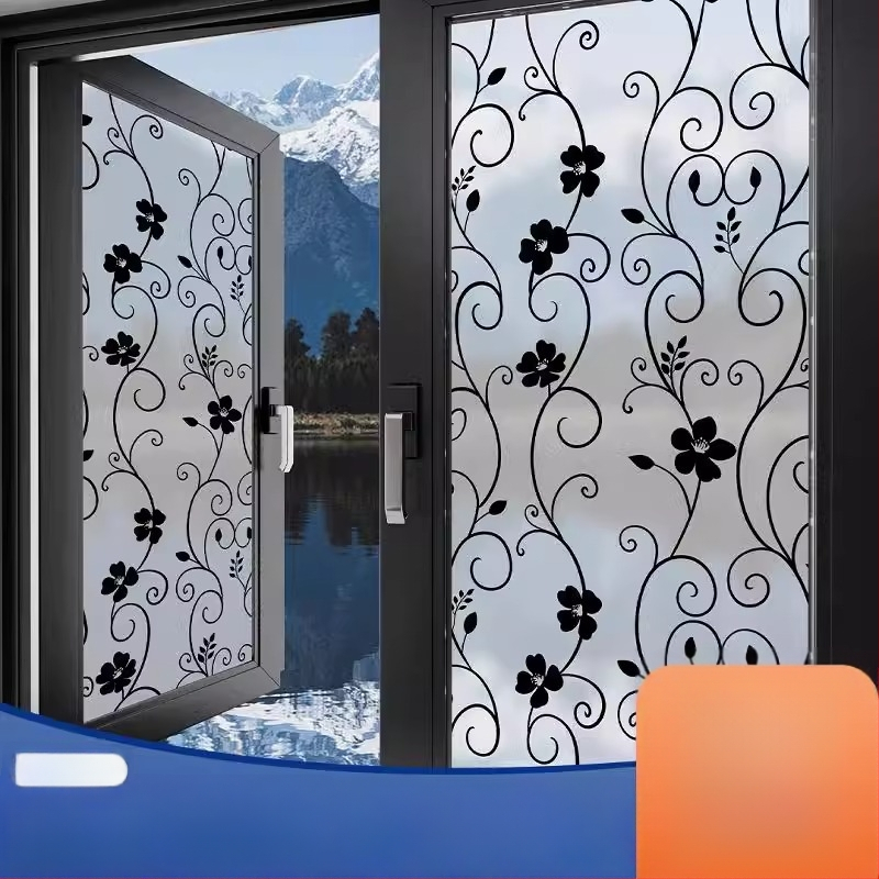 PVC logu privātuma folija – pašlīmējoša, mūsdienīgs minimālisma stilā, vienkrāsains raksts, 1 gab.