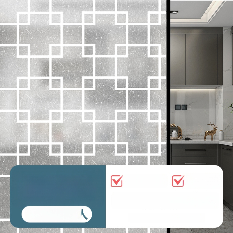 PVC logu privātuma folija – pašlīmējoša, mūsdienīgs minimālisma stilā, vienkrāsains raksts, 1 gab.