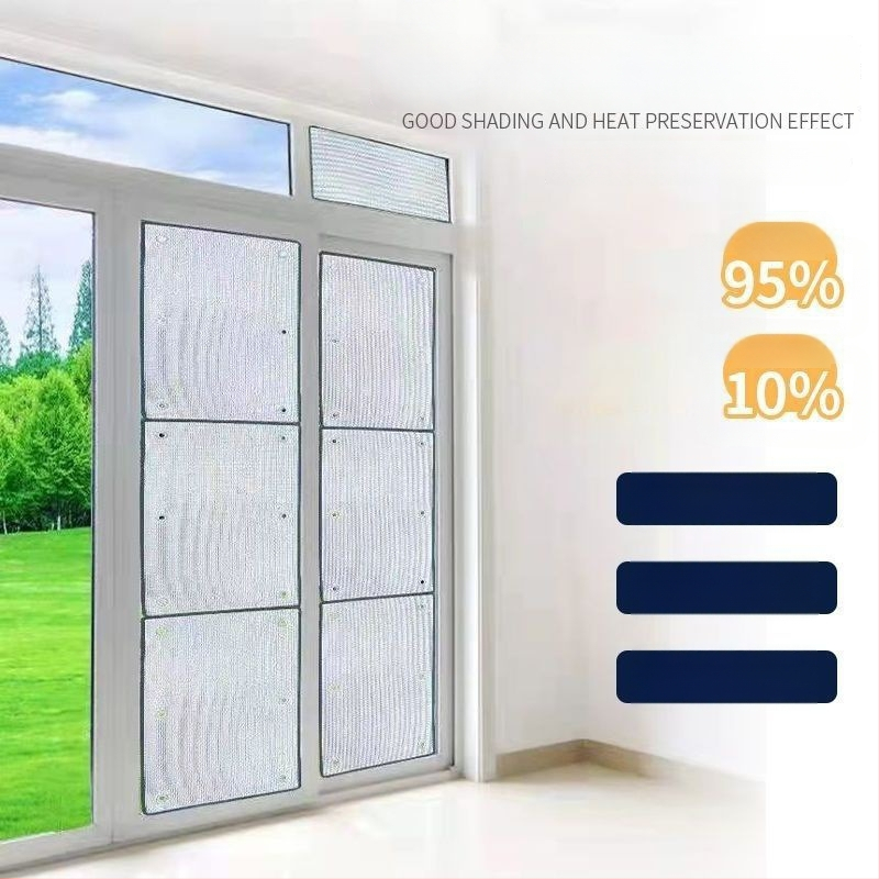 Loga stikla izolācijas plēve ar sūkņa āķīšiem – saules aizsargs guļamistabai un balkonam, Pearl cotton (EPE) materiāls, elektrostatiskā līmēšana, mūsdienīgs stils