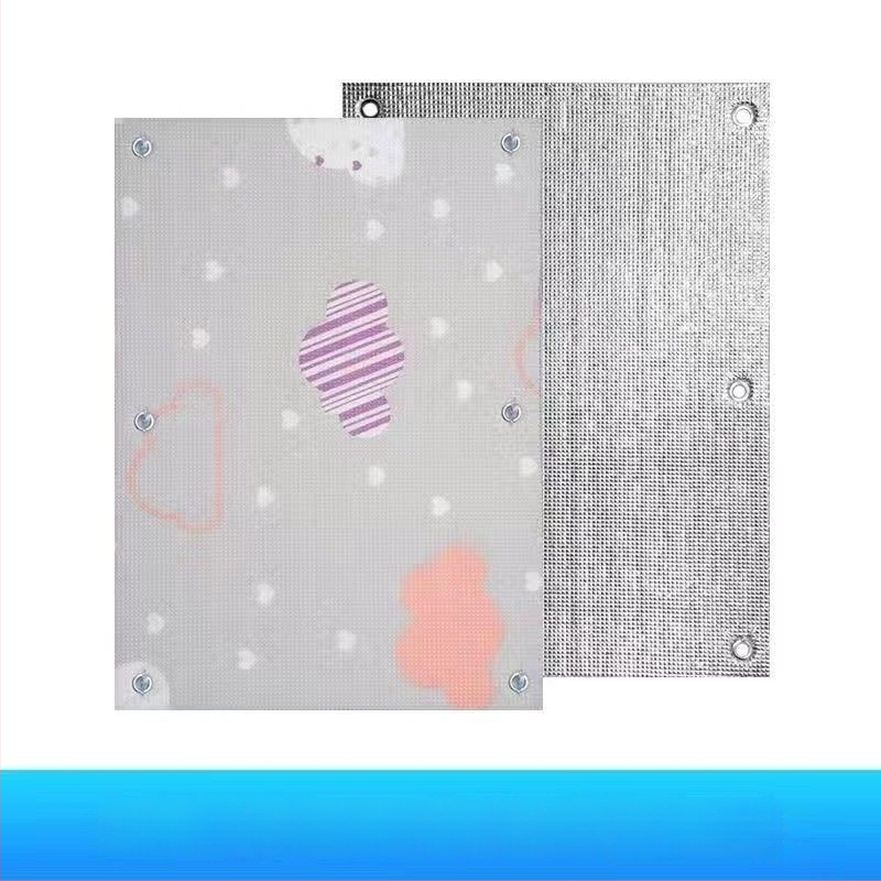 Loga stikla izolācijas plēve ar sūkņa āķīšiem – saules aizsargs guļamistabai un balkonam, Pearl cotton (EPE) materiāls, elektrostatiskā līmēšana, mūsdienīgs stils