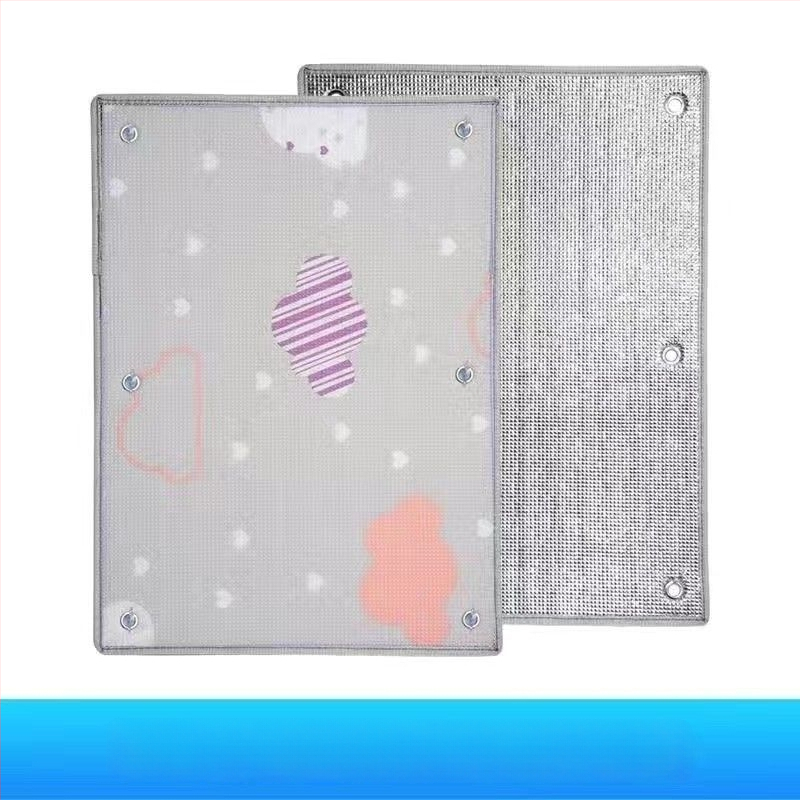 Loga stikla izolācijas plēve ar sūkņa āķīšiem – saules aizsargs guļamistabai un balkonam, Pearl cotton (EPE) materiāls, elektrostatiskā līmēšana, mūsdienīgs stils