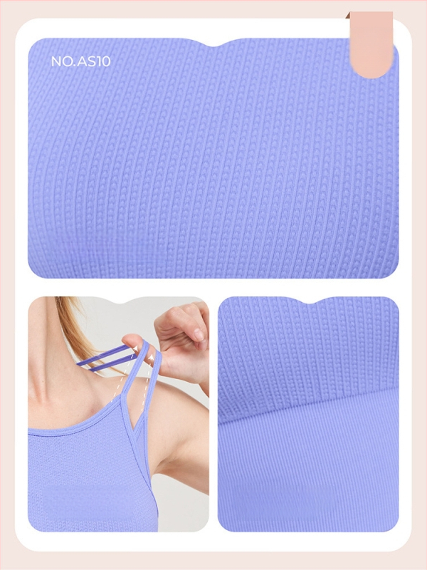 Sporta krūšturis-vestas treniņiem bezšuvju dizains - ārējais audums nylonammonija maisījums (92% neilons, 8% spandeksa oderes); pilnas krūšu formas kauss; moldēti kauss, augšdaļa plāna un apakšdaļa bieza; fiksētas dubultās siksnas; jacquard raksts