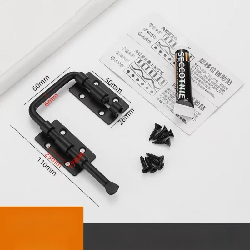 Durvju aizslēga bez urbšanas, cinka sakausējums, daudzleņķa aizslēgs 90°/180°, elektroplatinga pārklājums