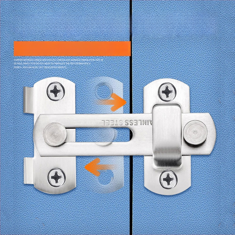 Nerūsējošā tērauda durvju bloķētājs, pulēta virsma, mūsdienīgs minimālisma stils, zīmols Three cats, modelis Door lock latch