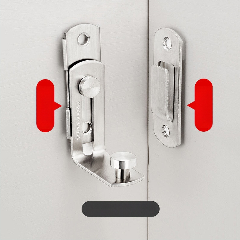 Nerūsējošā tērauda durvju bloķētājs, pulēta virsma, mūsdienīgs minimālisma stils, zīmols Three cats, modelis Door lock latch