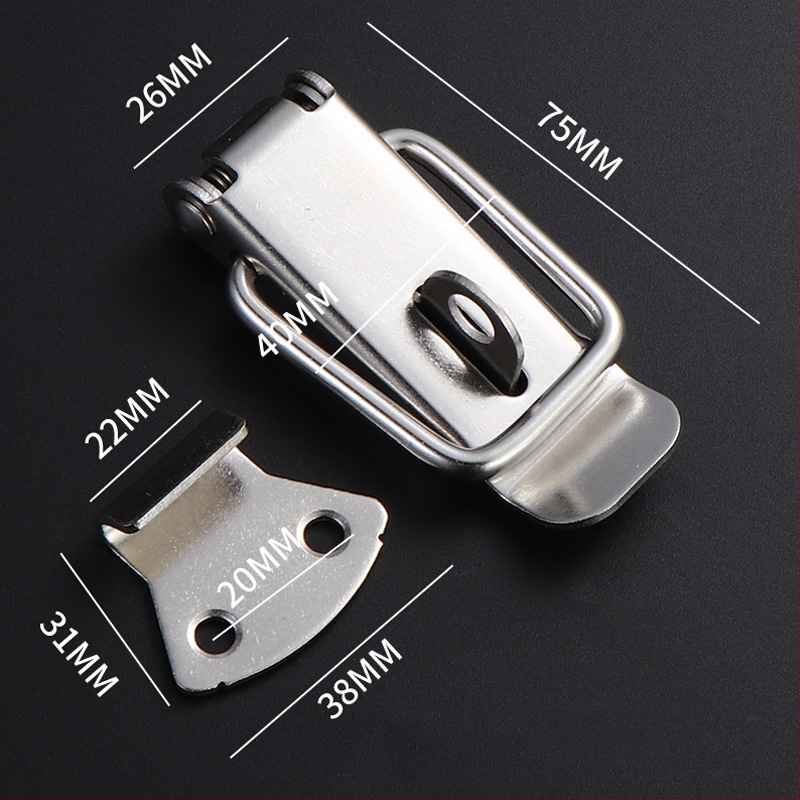 Nerūsējošā tērauda Duckbill aizvērējs, piemērots koka kastēm, ūdens tvertnēm un instrumentu kastēm, pulēta virsma, mūsdienīgs minimālisks stils