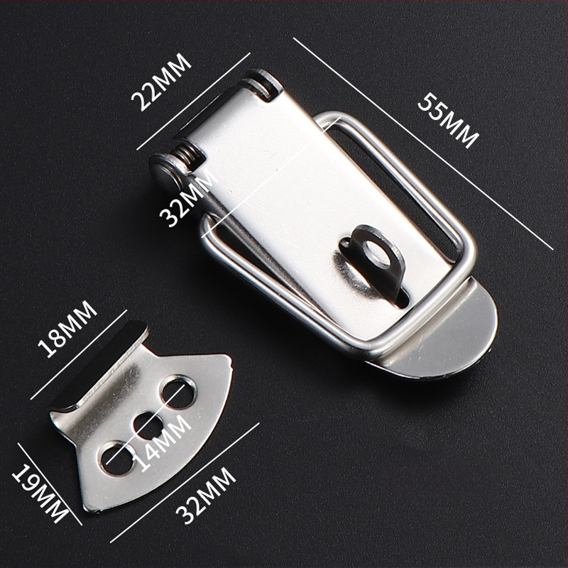 Nerūsējošā tērauda Duckbill aizvērējs, piemērots koka kastēm, ūdens tvertnēm un instrumentu kastēm, pulēta virsma, mūsdienīgs minimālisks stils