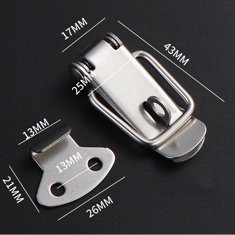 Nerūsējošā tērauda Duckbill aizvērējs, piemērots koka kastēm, ūdens tvertnēm un instrumentu kastēm, pulēta virsma, mūsdienīgs minimālisks stils