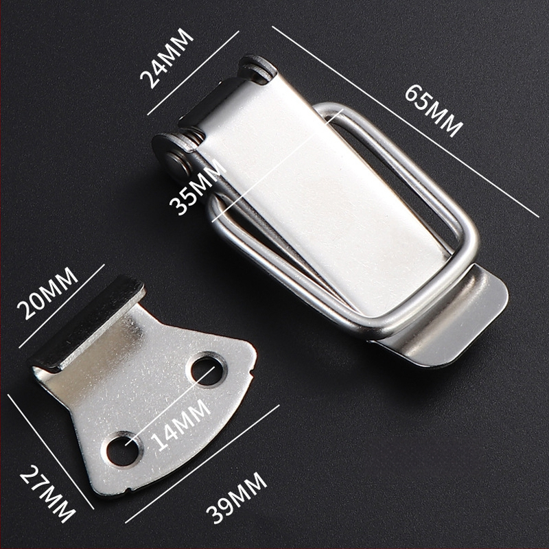 Nerūsējošā tērauda Duckbill aizvērējs, piemērots koka kastēm, ūdens tvertnēm un instrumentu kastēm, pulēta virsma, mūsdienīgs minimālisks stils