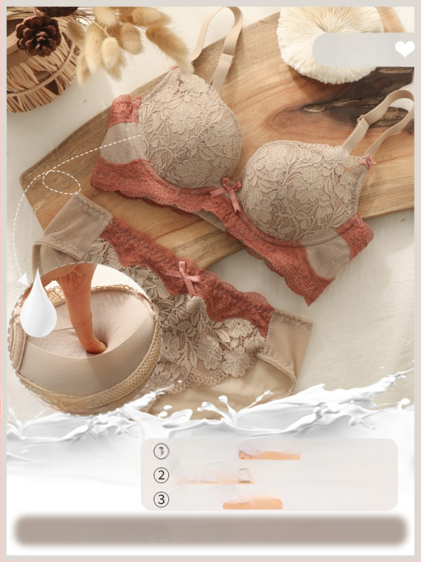 Seksi sieviešu krūšturu komplekts, bez stieņa, 3/4 kauss, augšējā atbalsta, regulējamas siksnas, mežģīne