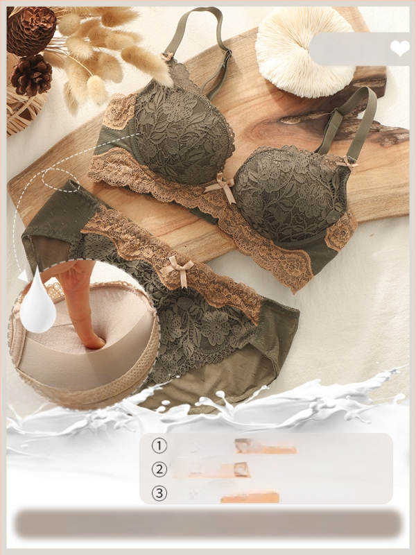 Seksi sieviešu krūšturu komplekts, bez stieņa, 3/4 kauss, augšējā atbalsta, regulējamas siksnas, mežģīne