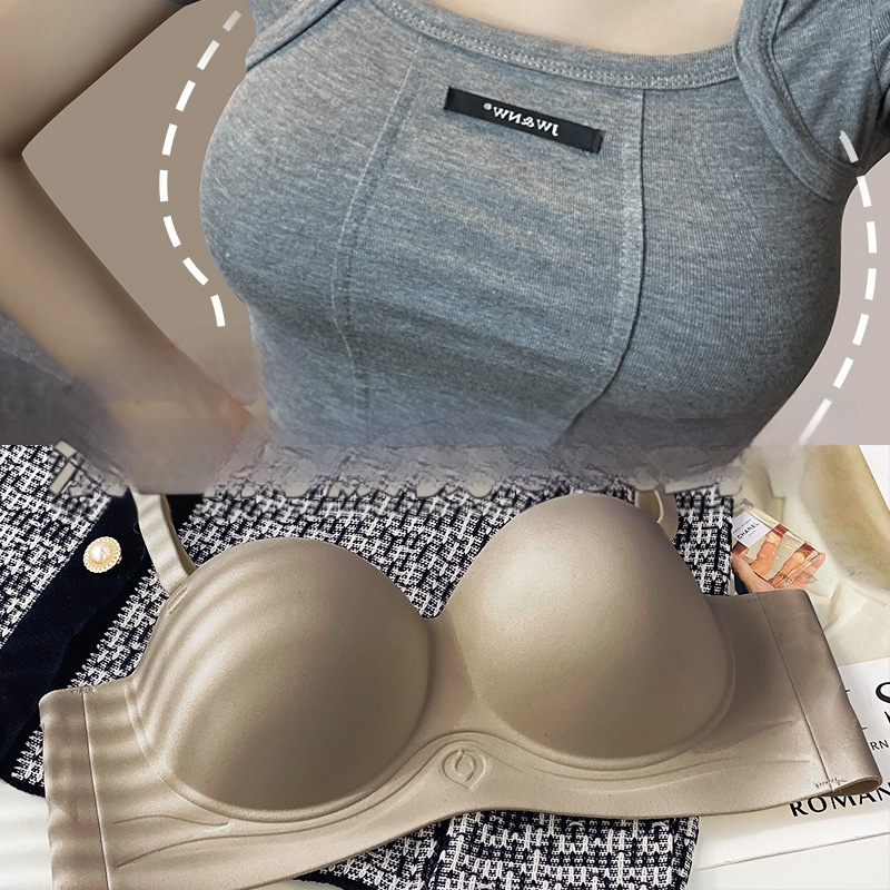 Bez siksniņām krūšturis mazām krūtīm, push-up, bez šuvēm, elpojošs neilons