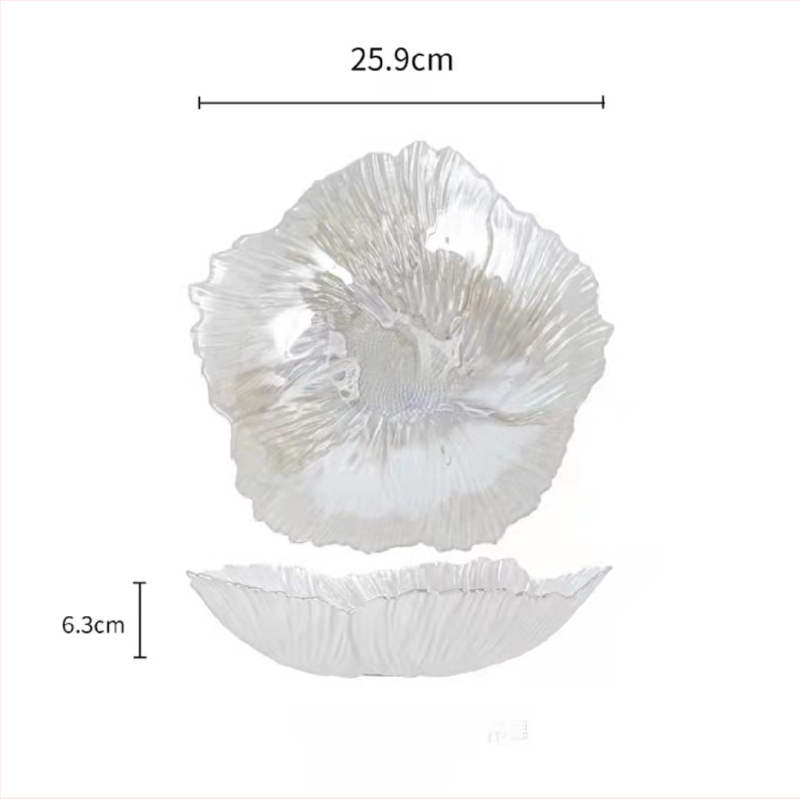 Jinghui γυάλινο πιάτο φρούτων – Nordic Wind στυλ, Πρώτης κατηγορίας ποιότητα, Απλό στυλ