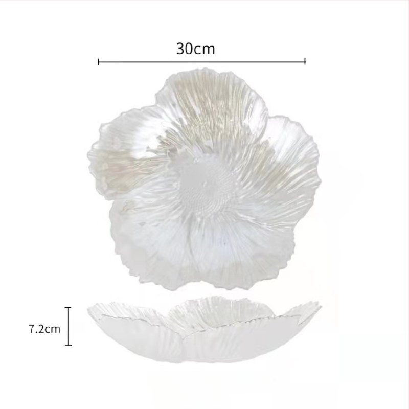 Jinghui γυάλινο πιάτο φρούτων – Nordic Wind στυλ, Πρώτης κατηγορίας ποιότητα, Απλό στυλ