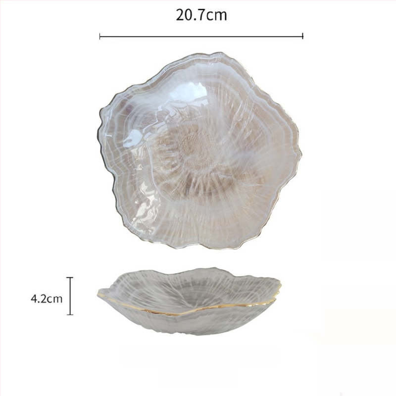 Jinghui γυάλινο πιάτο φρούτων – Nordic Wind στυλ, Πρώτης κατηγορίας ποιότητα, Απλό στυλ