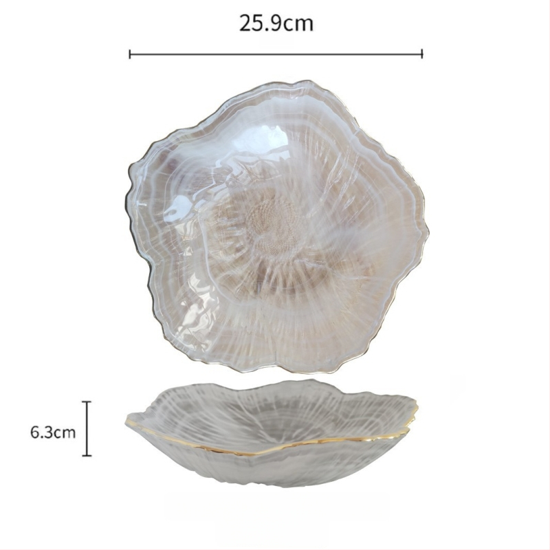 Jinghui γυάλινο πιάτο φρούτων – Nordic Wind στυλ, Πρώτης κατηγορίας ποιότητα, Απλό στυλ