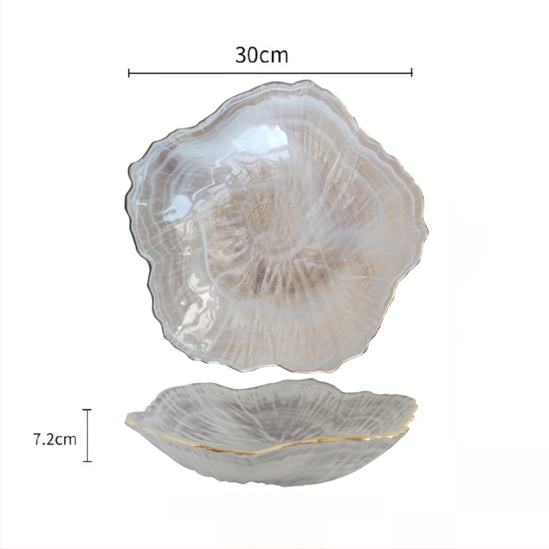 Jinghui γυάλινο πιάτο φρούτων – Nordic Wind στυλ, Πρώτης κατηγορίας ποιότητα, Απλό στυλ