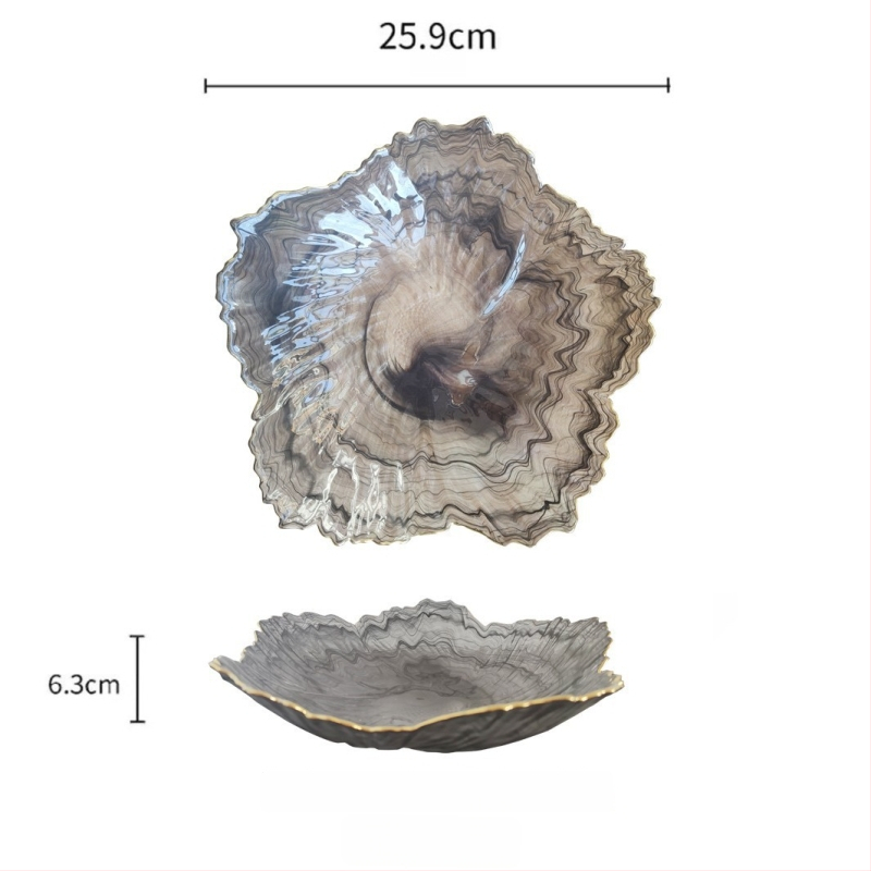 Jinghui γυάλινο πιάτο φρούτων – Nordic Wind στυλ, Πρώτης κατηγορίας ποιότητα, Απλό στυλ