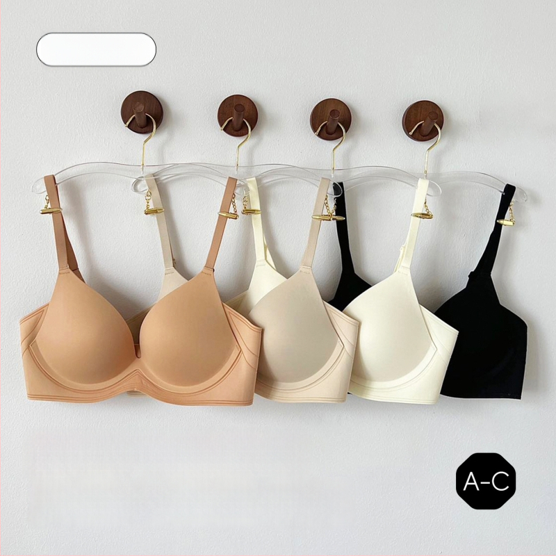 Bezšuvju glancēts push-up krūšturis sievietēm, neilons, kauss 3/4, aizmugures četru āķu aizdare, fiksētas siksnas, elpojoša mīksta atbalsta
