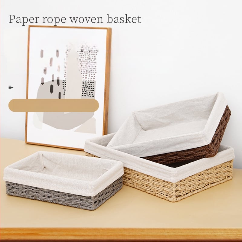 Plietots uzglabāšanas grozs galda lietošanai, papīra auklas dizains, modelis 126, mūsdienīgs minimālisma stils
