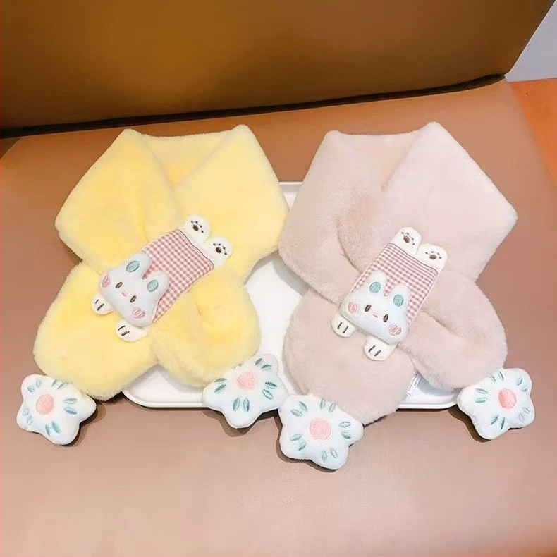 Bērnu šalle no flīsa, karikatūras raksts, Warp Knit šūšana, silta ziemai un pavasarim