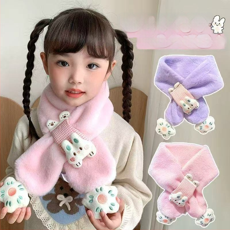 Bērnu šalle no flīsa, karikatūras raksts, Warp Knit šūšana, silta ziemai un pavasarim