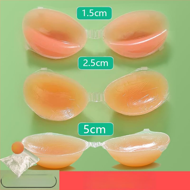 Silikona krūšu paliktnis – push-up, neatklāts, apaļš forma, seksīgs stils (Materiāls: silikons; Funkcijas: savākšana, neatklāts; Biezums: biezināšana; Forma: apaļa; Stils: seksīgs)