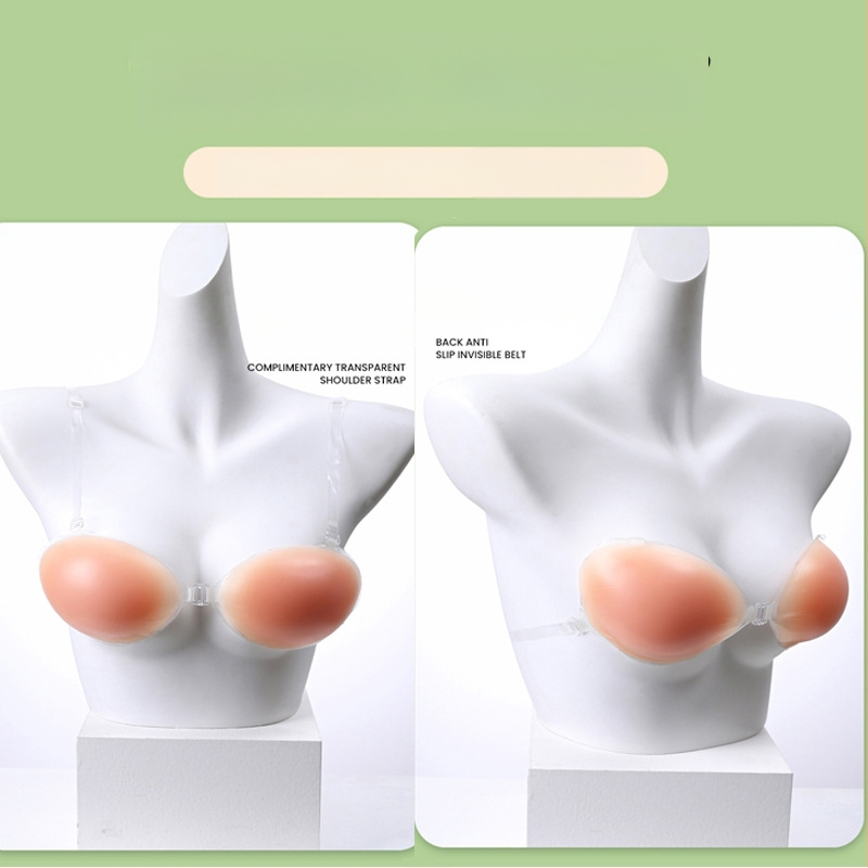 Silikona krūšu paliktnis – push-up, neatklāts, apaļš forma, seksīgs stils (Materiāls: silikons; Funkcijas: savākšana, neatklāts; Biezums: biezināšana; Forma: apaļa; Stils: seksīgs)