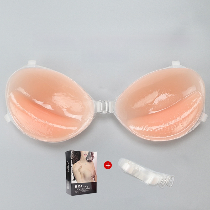 Silikona krūšu paliktnis – push-up, neatklāts, apaļš forma, seksīgs stils (Materiāls: silikons; Funkcijas: savākšana, neatklāts; Biezums: biezināšana; Forma: apaļa; Stils: seksīgs)