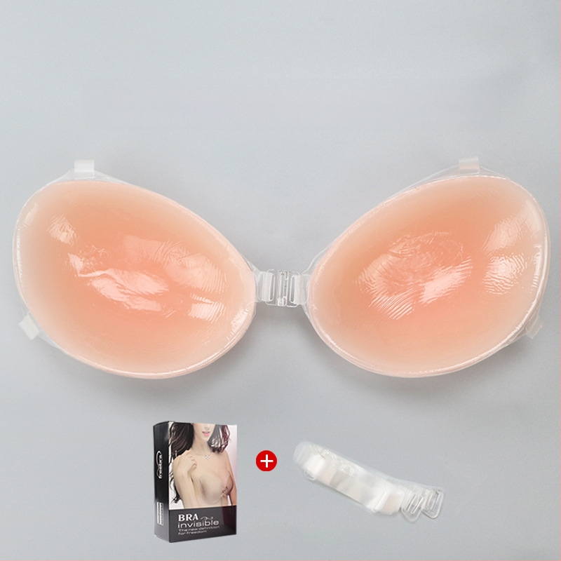Silikona krūšu paliktnis – push-up, neatklāts, apaļš forma, seksīgs stils (Materiāls: silikons; Funkcijas: savākšana, neatklāts; Biezums: biezināšana; Forma: apaļa; Stils: seksīgs)