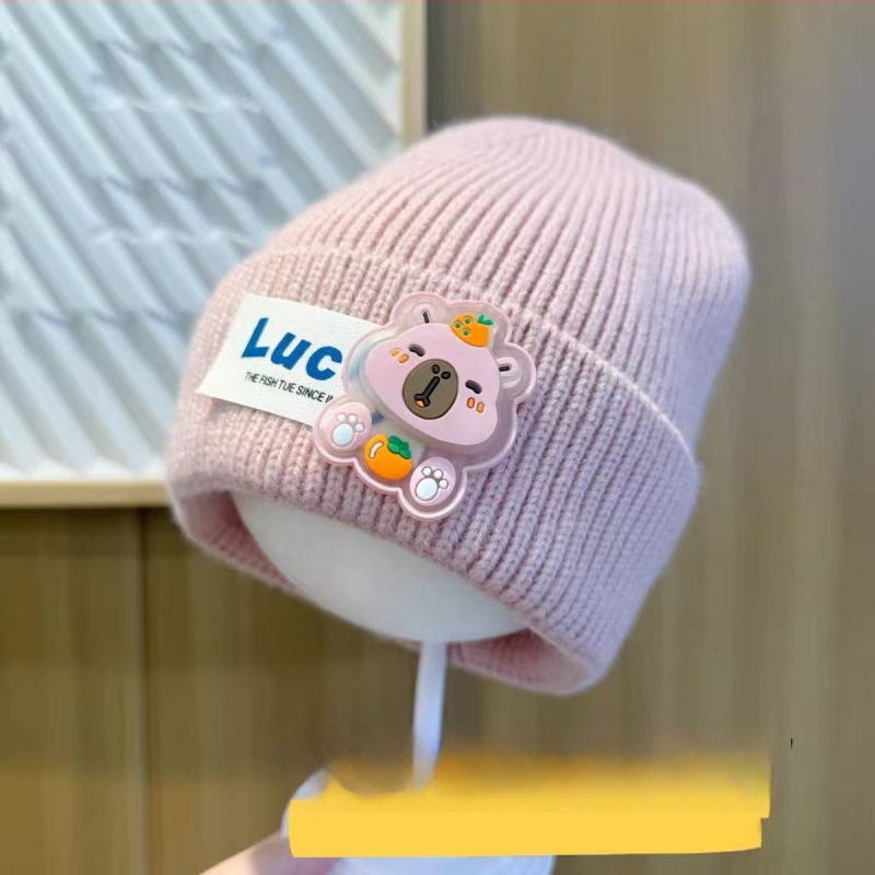 Bērnu ziemas adīta cepure, kupolveida krona un mala, silta un vēju izturīga, akrila šķiedra 71–80%