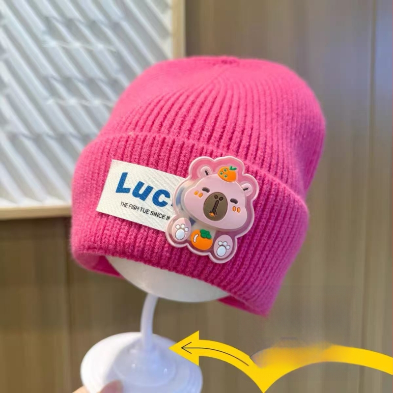 Bērnu ziemas adīta cepure, kupolveida krona un mala, silta un vēju izturīga, akrila šķiedra 71–80%