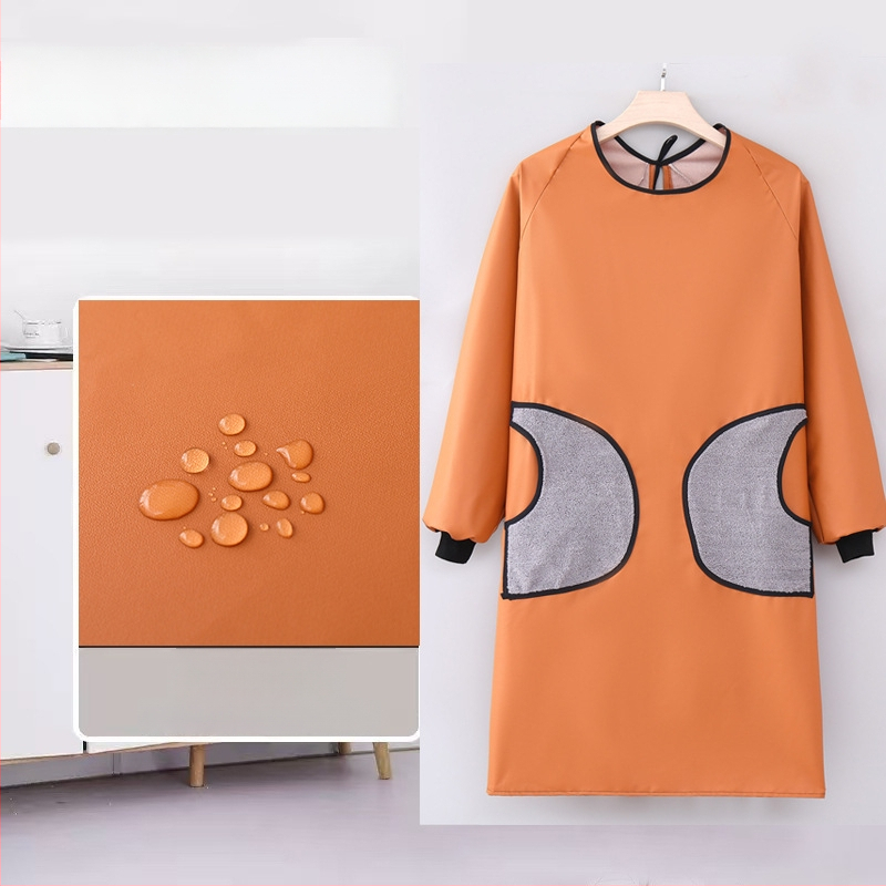 PU kožna pregača s dugim rukavima – vodootporna i otporna na ulje, moderan radni komad za odrasle