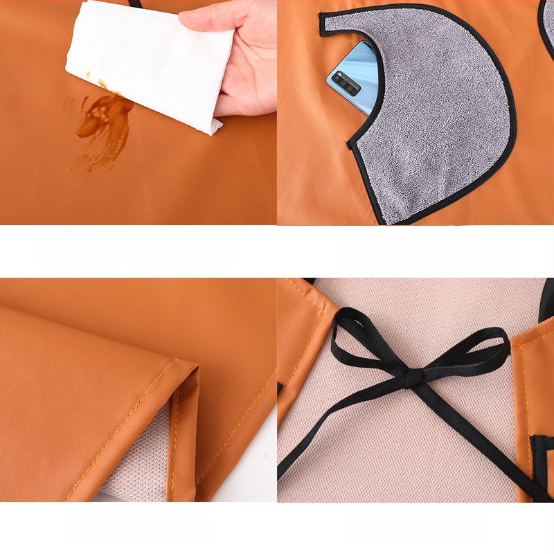 PU kožna pregača s dugim rukavima – vodootporna i otporna na ulje, moderan radni komad za odrasle