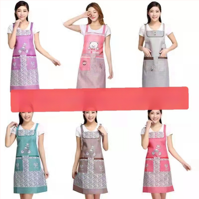 Mengchang 100% kokvilnas bez piedurknēm priekšauts ar dubultām kabatām, ziedu/lapu raksts, pret netīrumiem virtuves darba apģērbs