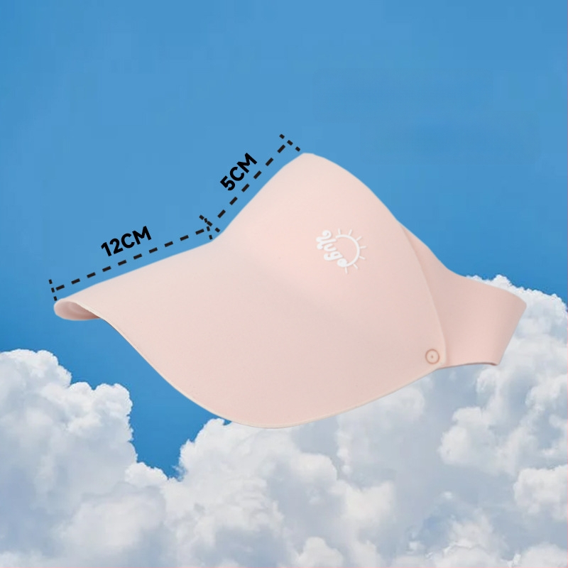 Bērnu saules cepure ar sejas aizsegumu un UV aizsardzību, atvērta augšdaļa un plašas malas, izgatavota no neilona, vecums 2–10 gadi