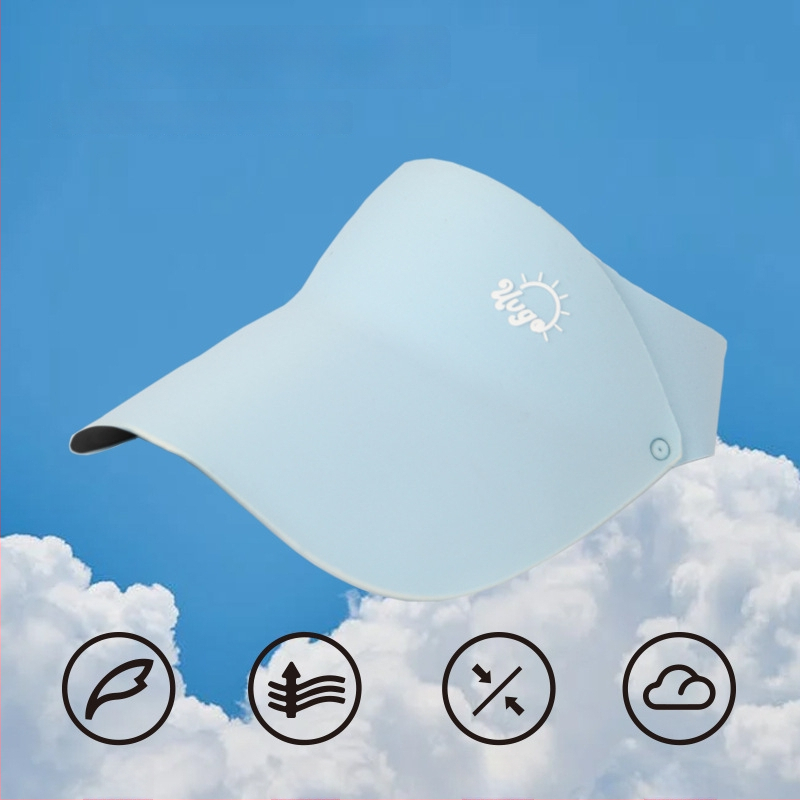 Bērnu saules cepure ar sejas aizsegumu un UV aizsardzību, atvērta augšdaļa un plašas malas, izgatavota no neilona, vecums 2–10 gadi