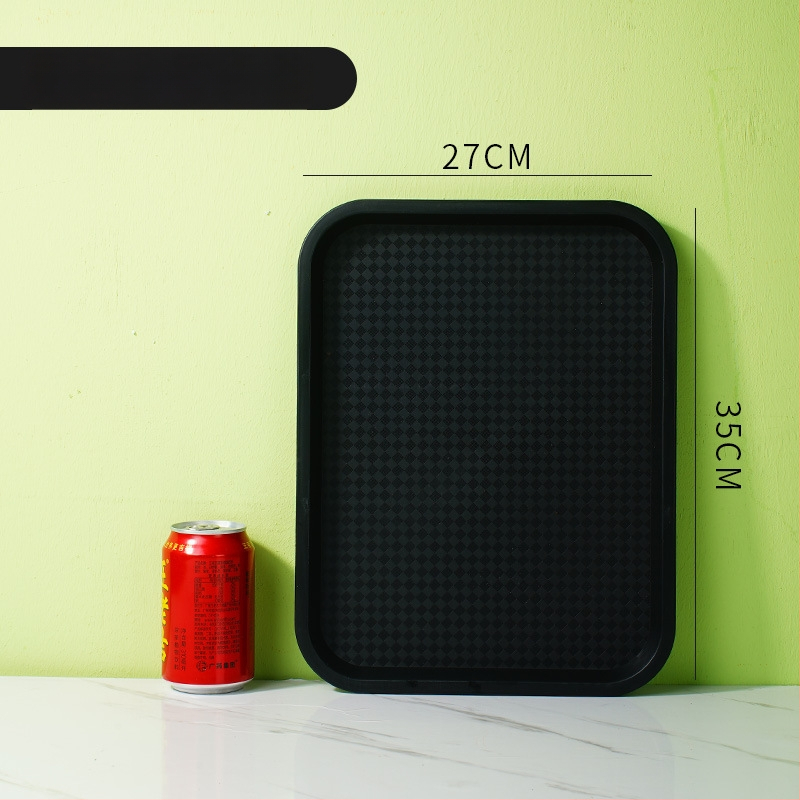 Gyorséttermi tálca, műanyag, négyzet alakú, egyszerű mintázat, modern minimalista stílus, logóval