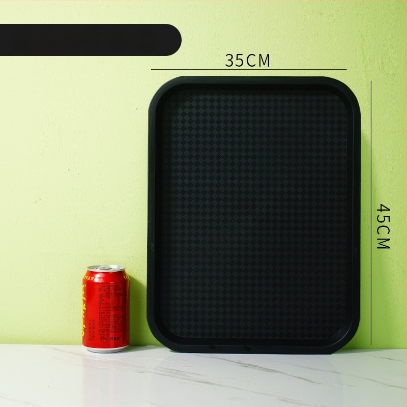 Gyorséttermi tálca, műanyag, négyzet alakú, egyszerű mintázat, modern minimalista stílus, logóval