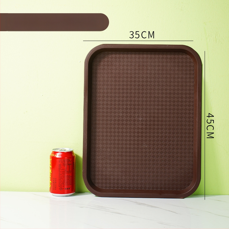 Gyorséttermi tálca, műanyag, négyzet alakú, egyszerű mintázat, modern minimalista stílus, logóval