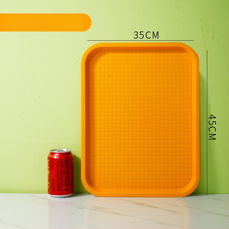 Gyorséttermi tálca, műanyag, négyzet alakú, egyszerű mintázat, modern minimalista stílus, logóval