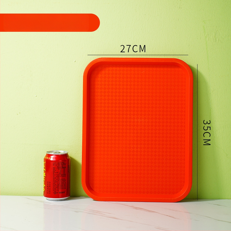 Gyorséttermi tálca, műanyag, négyzet alakú, egyszerű mintázat, modern minimalista stílus, logóval