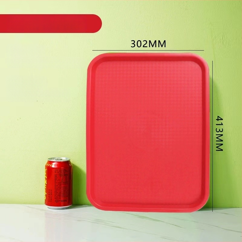 Gyorséttermi tálca, műanyag, négyzet alakú, egyszerű mintázat, modern minimalista stílus, logóval