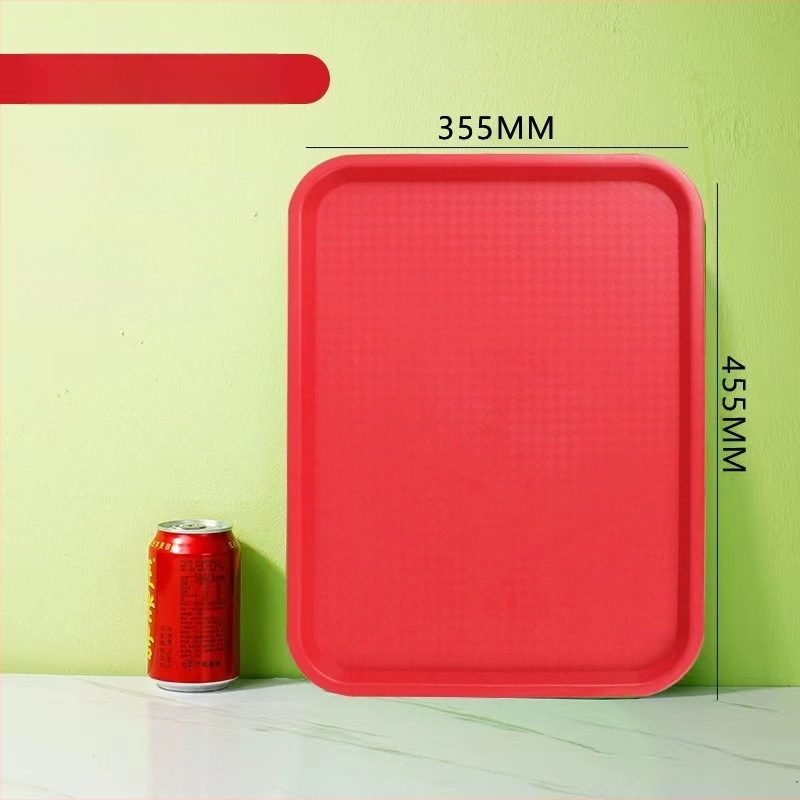 Gyorséttermi tálca, műanyag, négyzet alakú, egyszerű mintázat, modern minimalista stílus, logóval