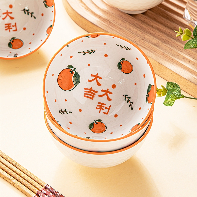 Keramikinis ryžių dubenėlis su lėkštele ir lazdelėmis, 350 ml talpa, po glazūra raštas, tinkamas mikrobangų krosnei, logotipo spausdinimas, dovana